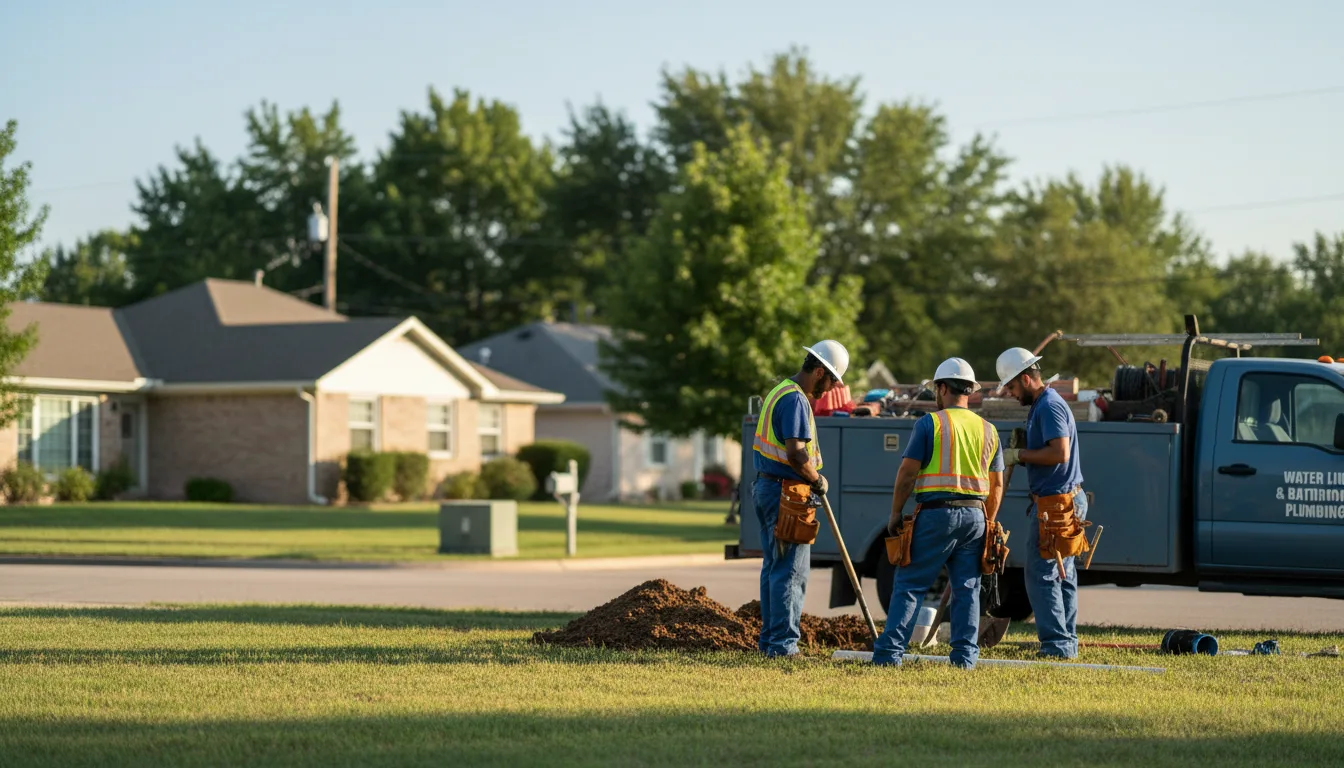 Residential water line and bathroom plumbing service in Cascade, IA